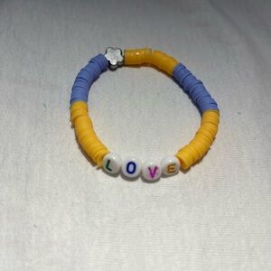 Heishi Clay Bead Bracelet Handmade Girls Women Friendship Beaded Stretch Letters